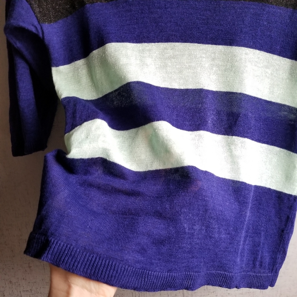 Derek Lam Crosby Steel Woven Color Block Sweater S - Picture 7 of 8